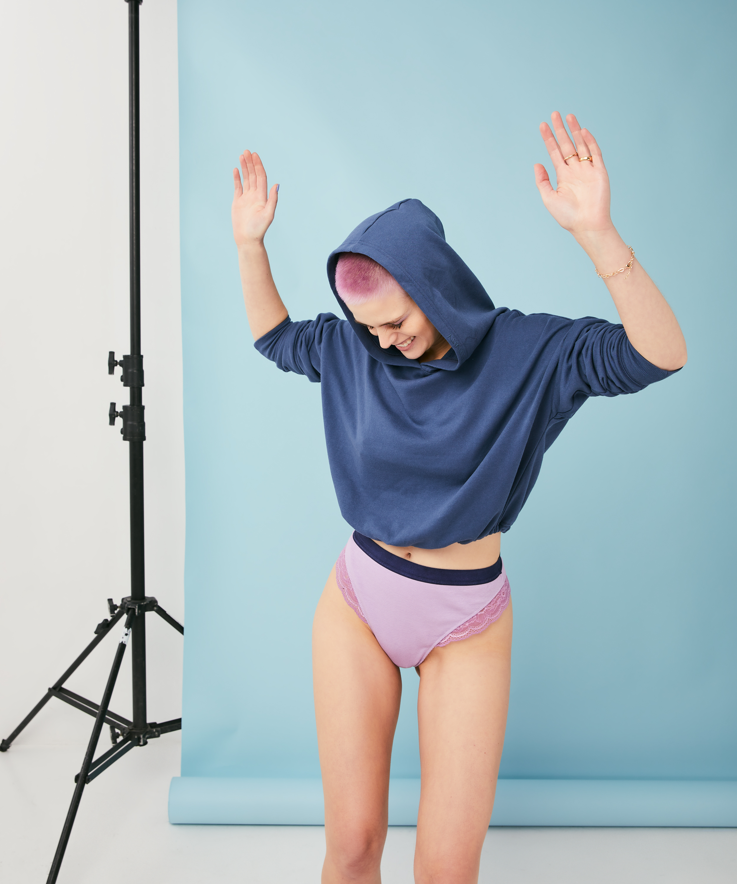 Stringi o wysokim wycięciu Glo Up, Niebieski, main