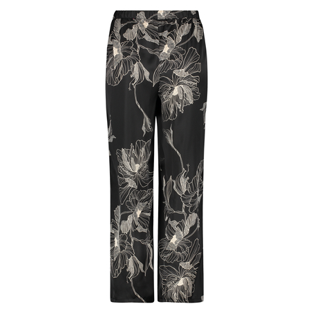 Petite Lotus satin palazzo trousers, Czarny