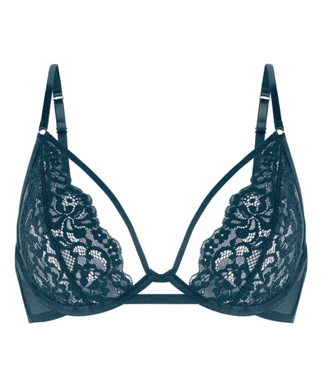 Nieusztywniany biustonosz z fiszbinami Cinnamon, Niebieski