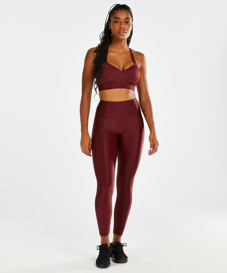 Legginsy sportowe z wysokim stanem HKMX Shine On, Czerwony
