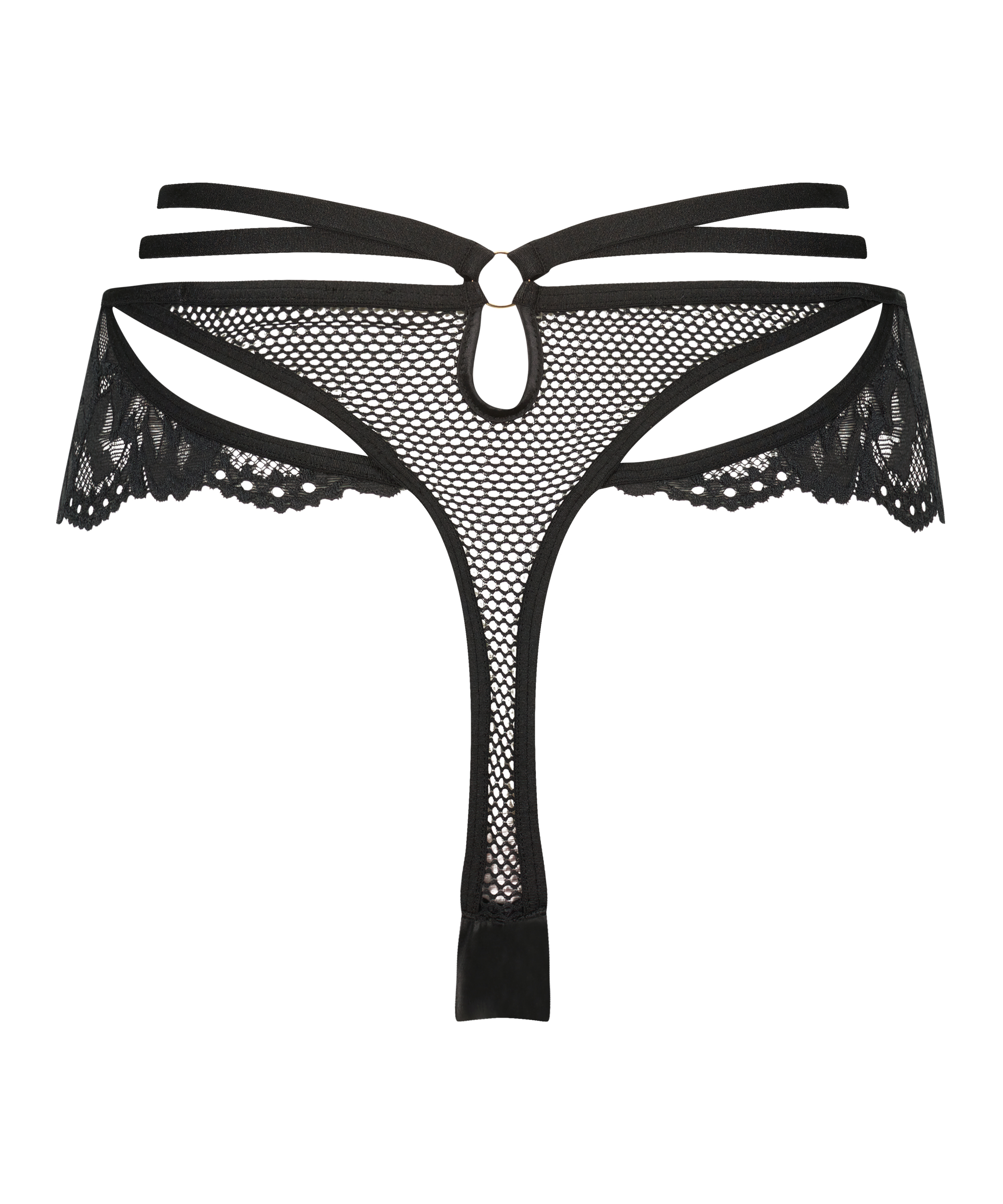 Wysoko wycięte stringi Pleasure, Czarny, main