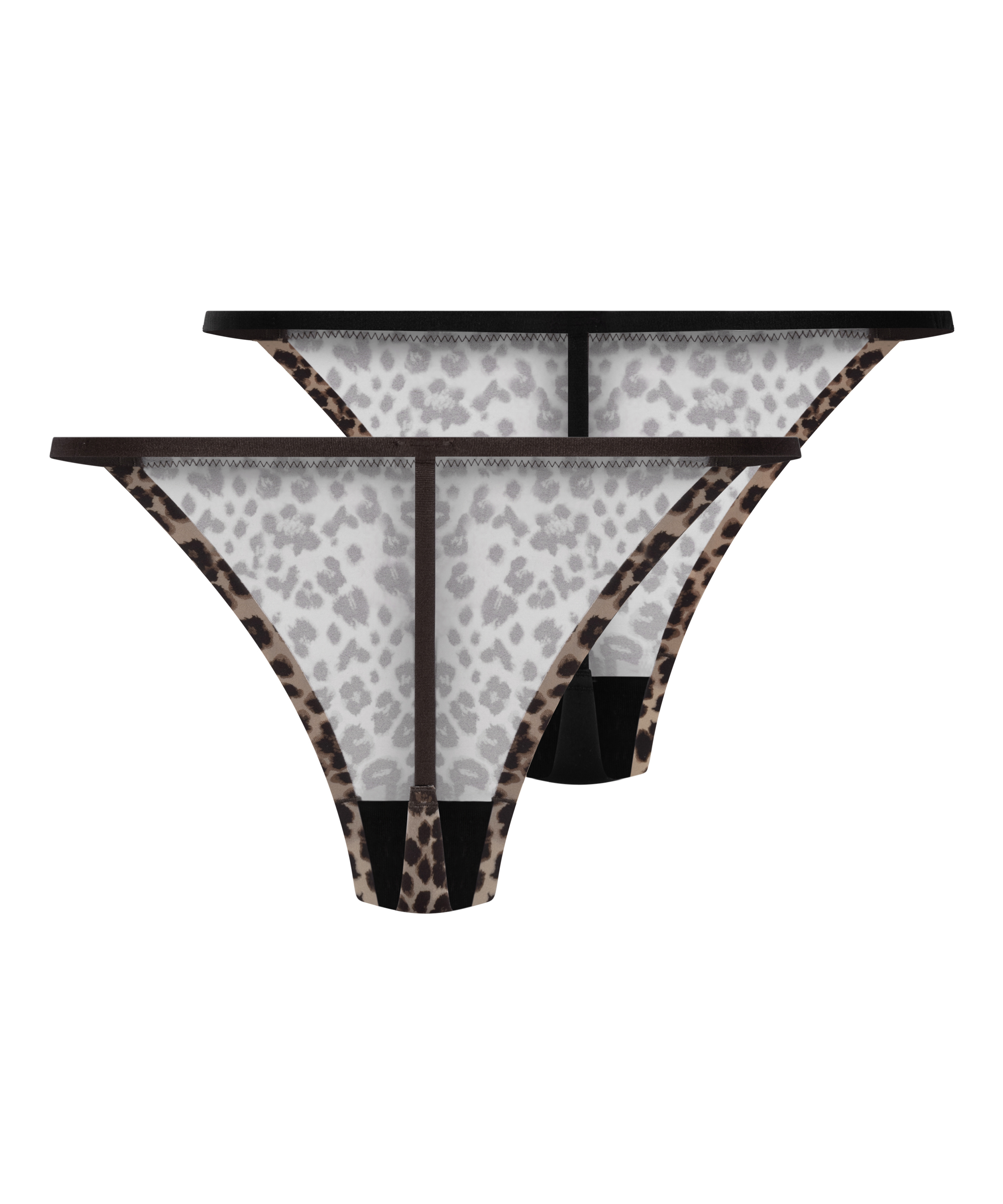 2-pak Brazyliany micro ze wzorem w panterkę, Czarny, main