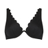 Scallop biustonosz bikini bez wkładek z fiszbinami, Czarny