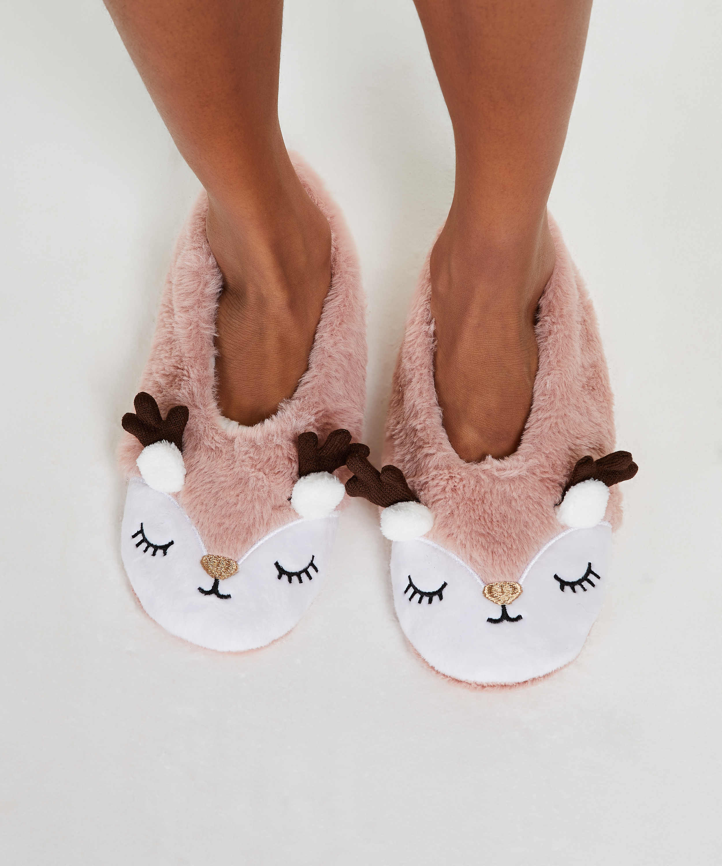 Reindeer Cosy Ballerina Slippers, R&oacute;żowy, main