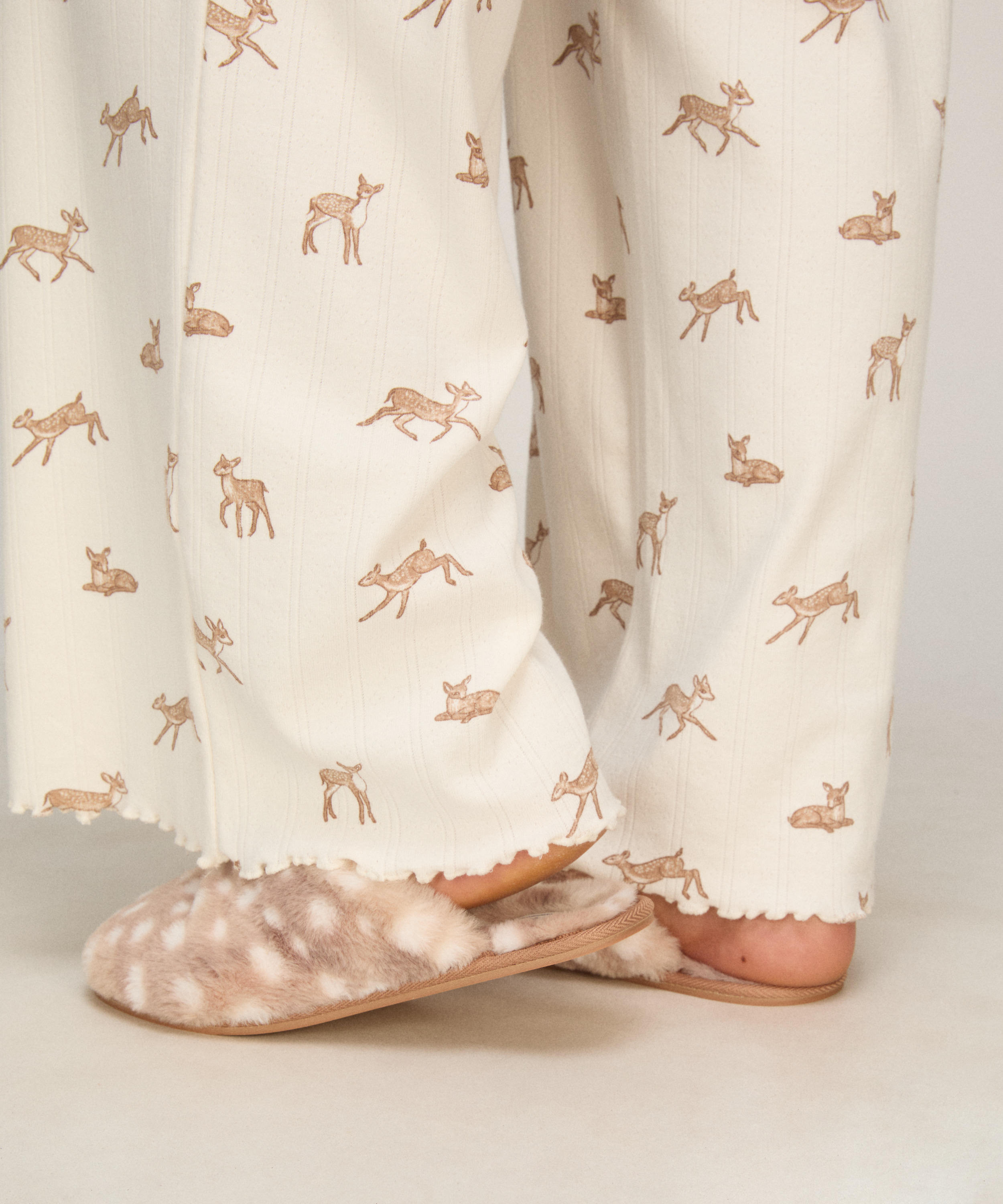 Kapcie Deer Faux Fur, Brązowy, main