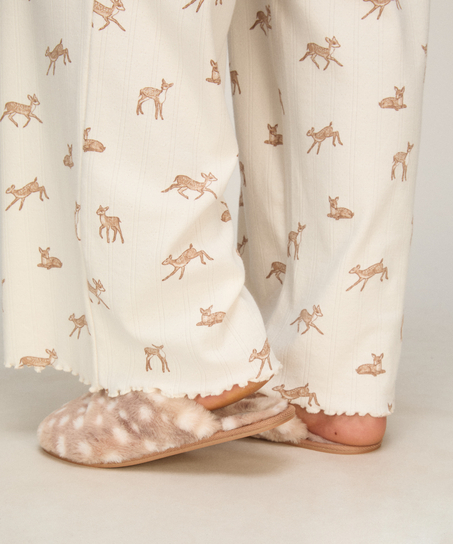 Kapcie Deer Faux Fur, Brązowy
