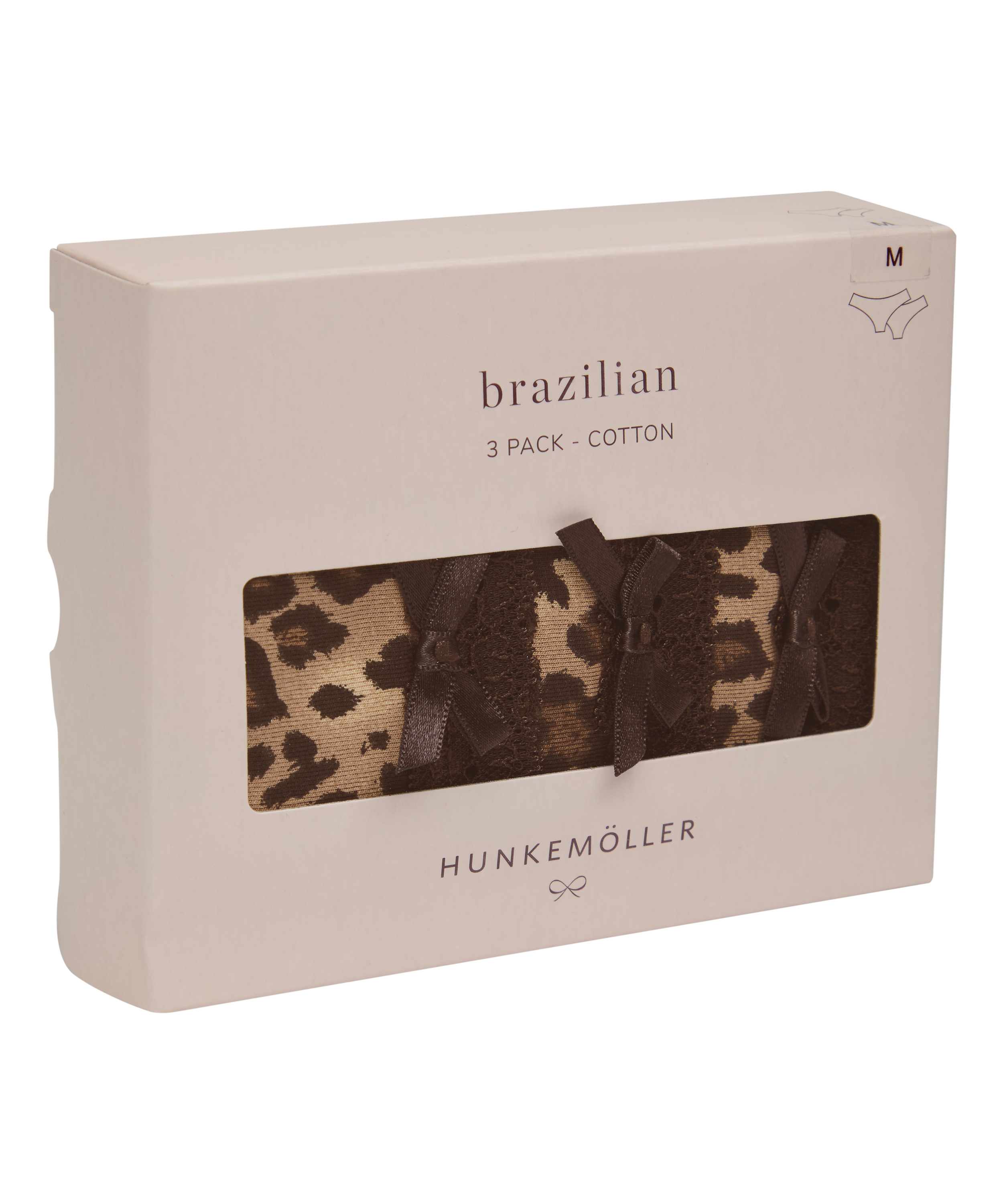 Wielopak Bawełnianych Majtek Brazilian, Brązowy, main