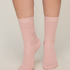 Cashmere Blend Ribbed Socks, R&oacute;żowy