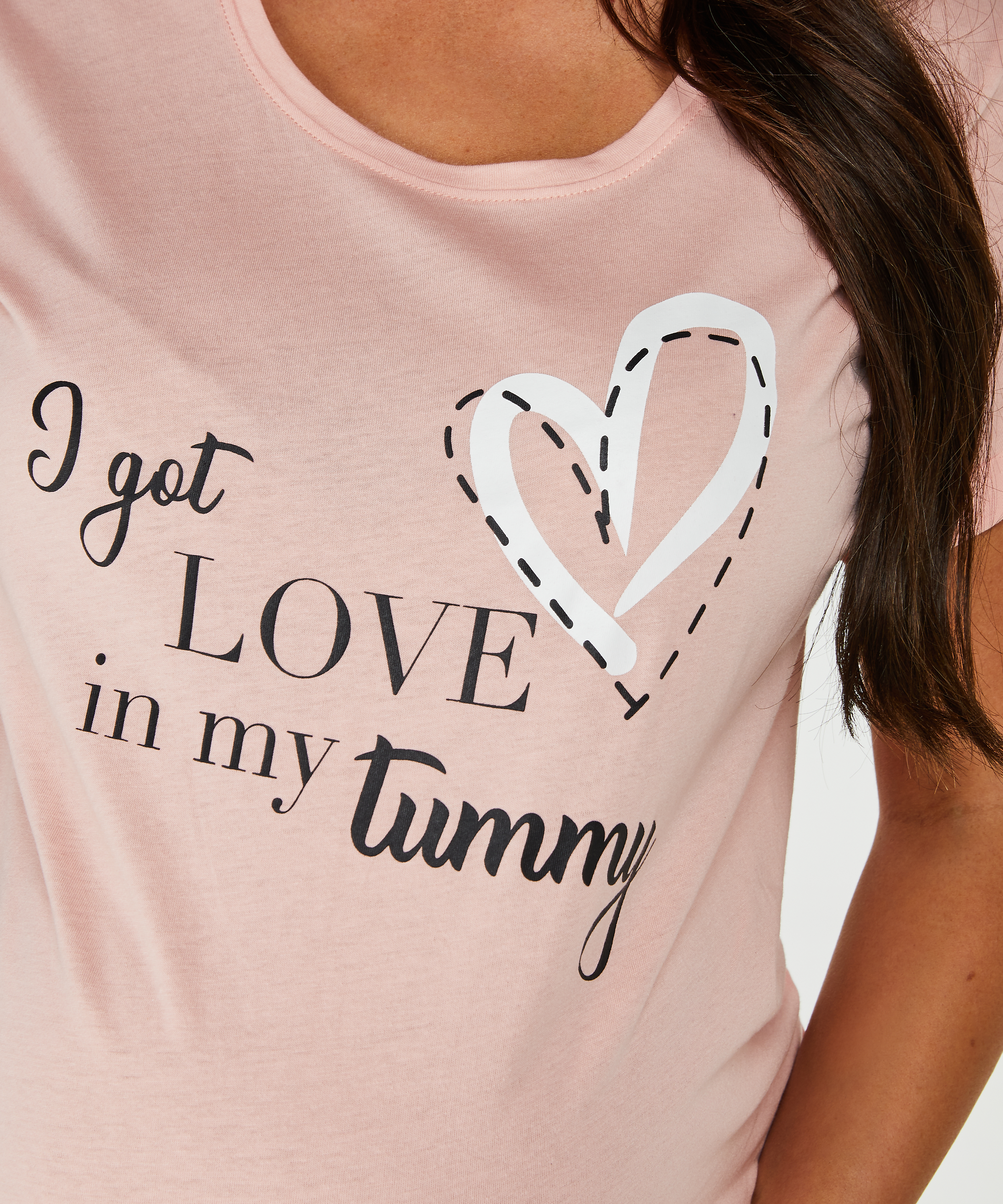 Koszula nocna ciążowa z krótkimi rękawami, Różowy, main