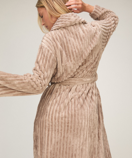 Szlafrok Jacqueared Fleece, Beżowy