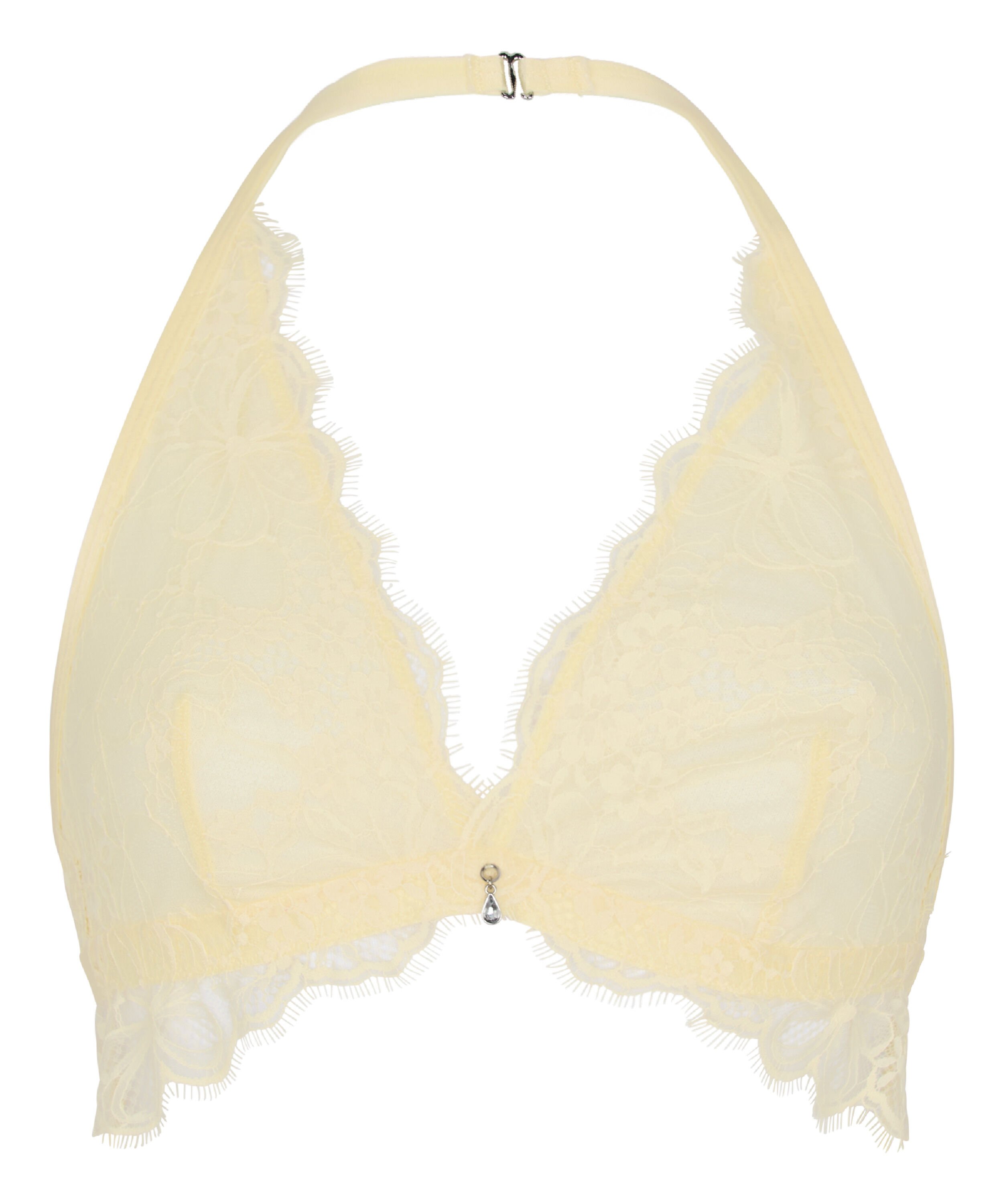 Biustonosz Bralette Halter Longline Prina z Koronki, Ż&oacute;łty