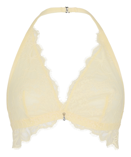 Biustonosz Bralette Halter Longline Prina z Koronki, Ż&oacute;łty