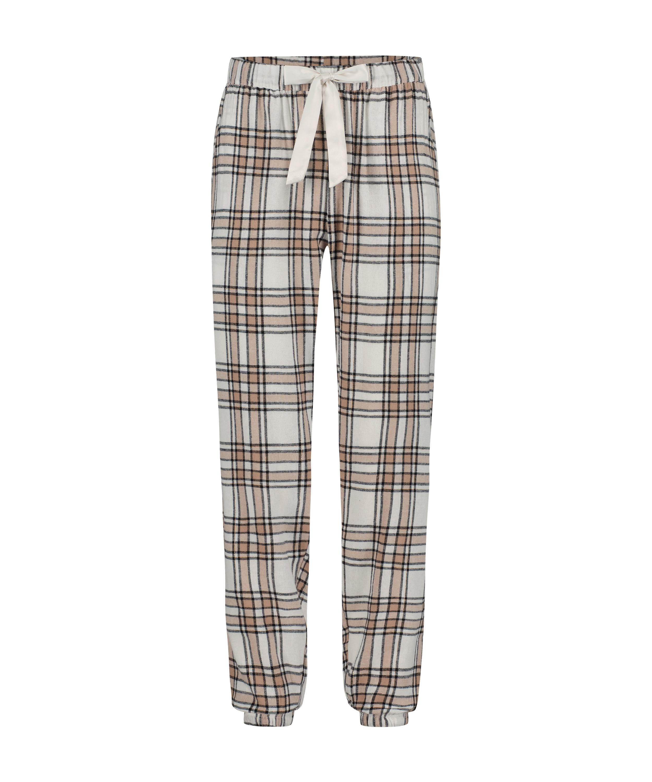 Flanelowe spodnie od piżamy, Beżowy, main
