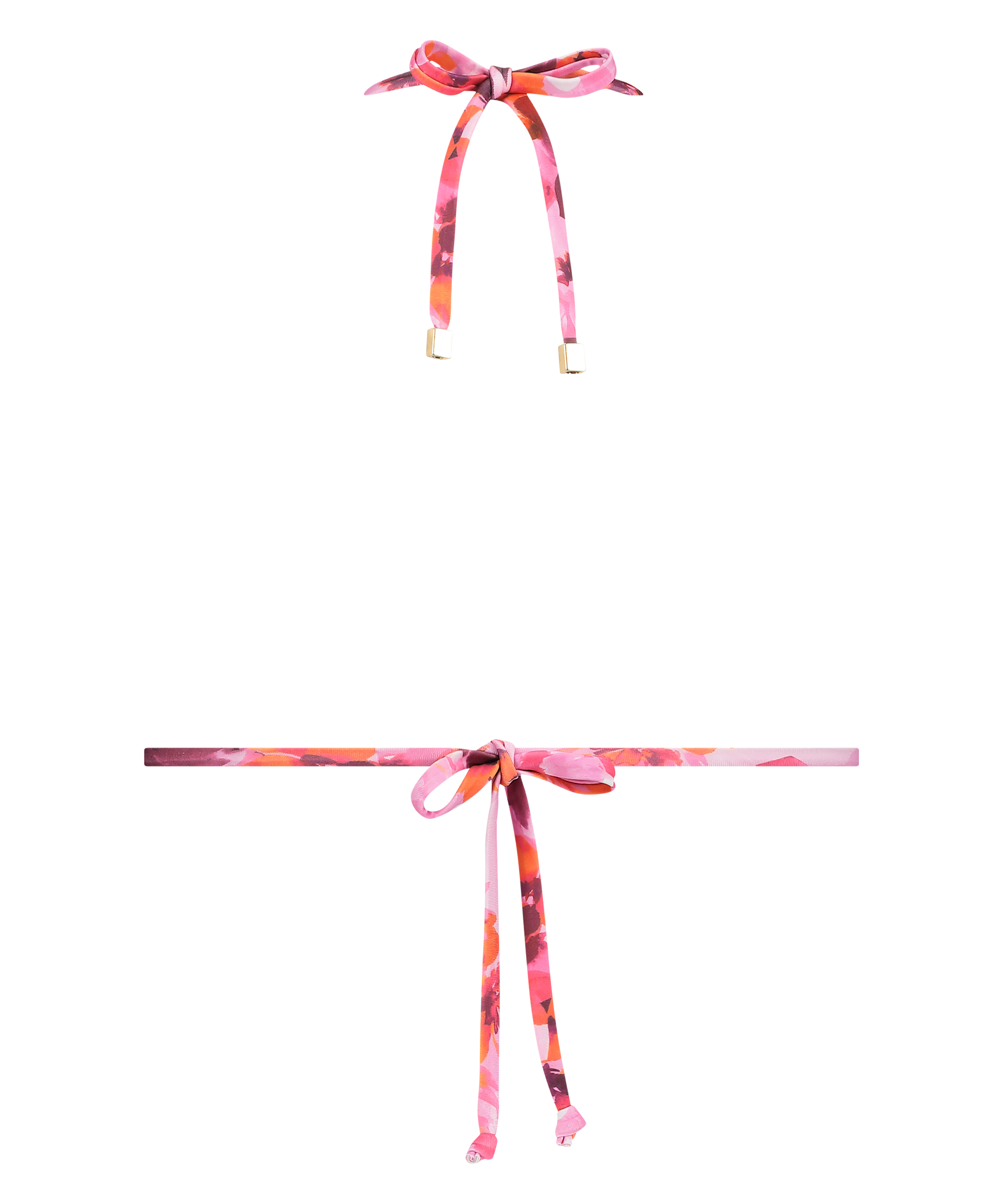 Tr&oacute;jkątna g&oacute;ra od bikini w kwiaty, R&oacute;żowy, main
