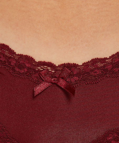 Brazyliany z mikrofibry w kształcie litery V, Czerwony