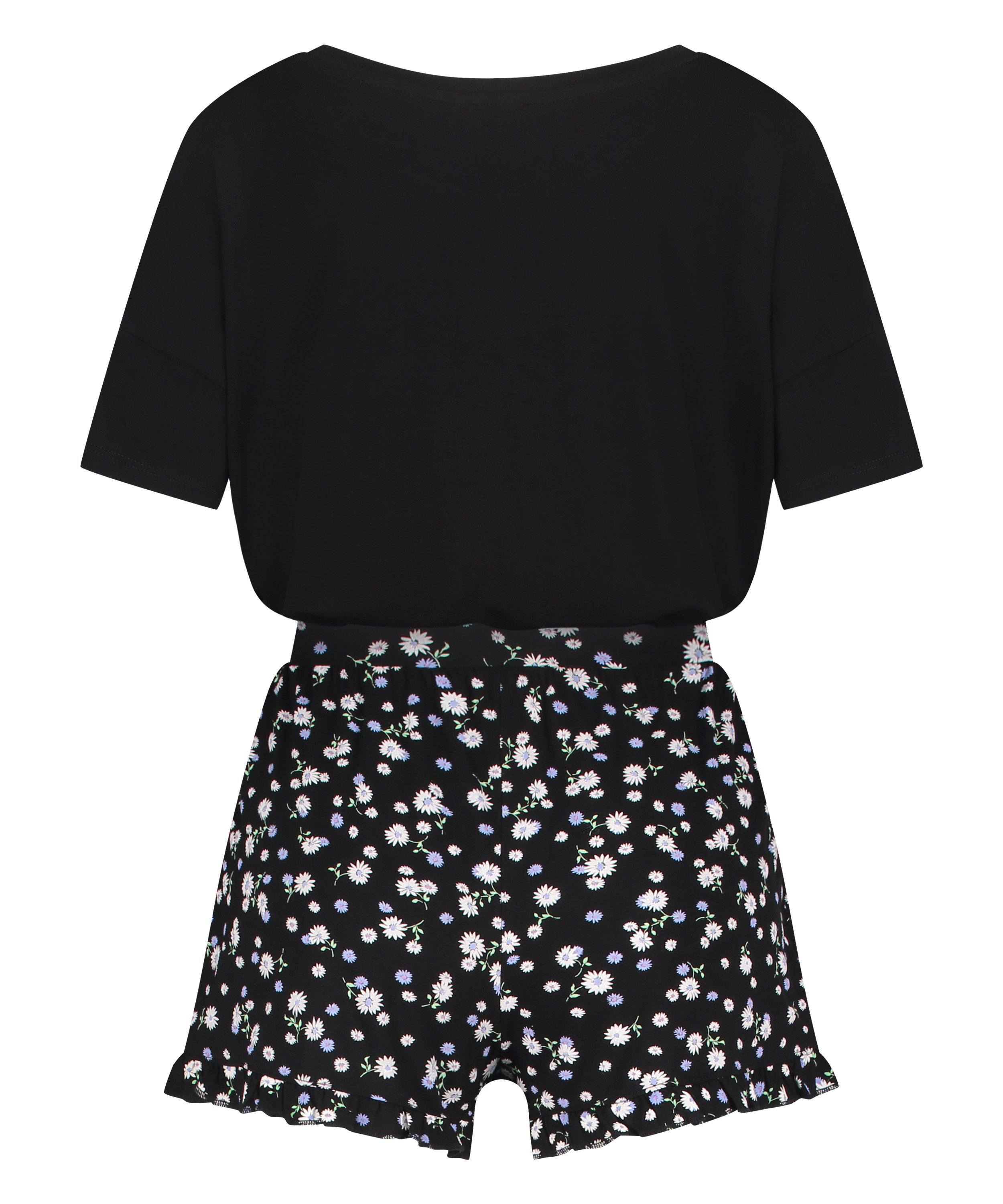 Zestaw piżamowy z szortami, Czarny, main