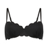 Usztywniany top bikini z fiszbinami Scallop, Czarny