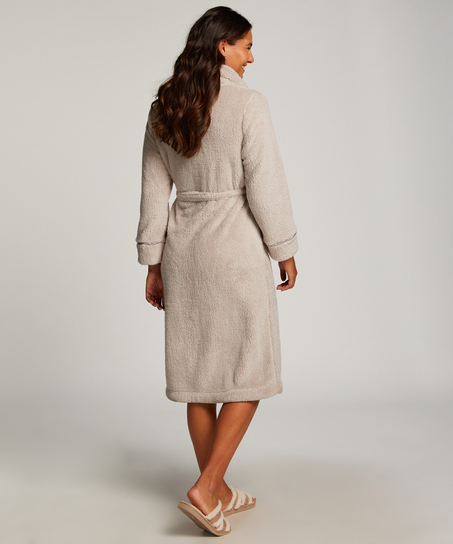 Długi szlafrok z polaru, Brązowy