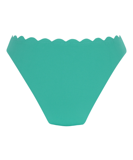 Majtki Bikini Wysoko Krojona Scallop, Zielony