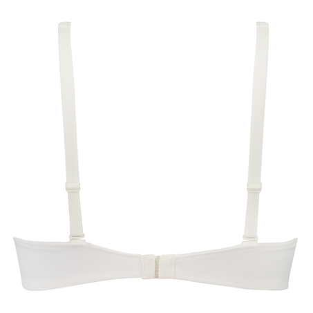 Satynowy nieusztywniony biustonosz z fiszbinami, Biały
