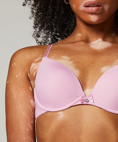 Biustonosz usztywniany z fiszbinami Plunge, R&oacute;żowy