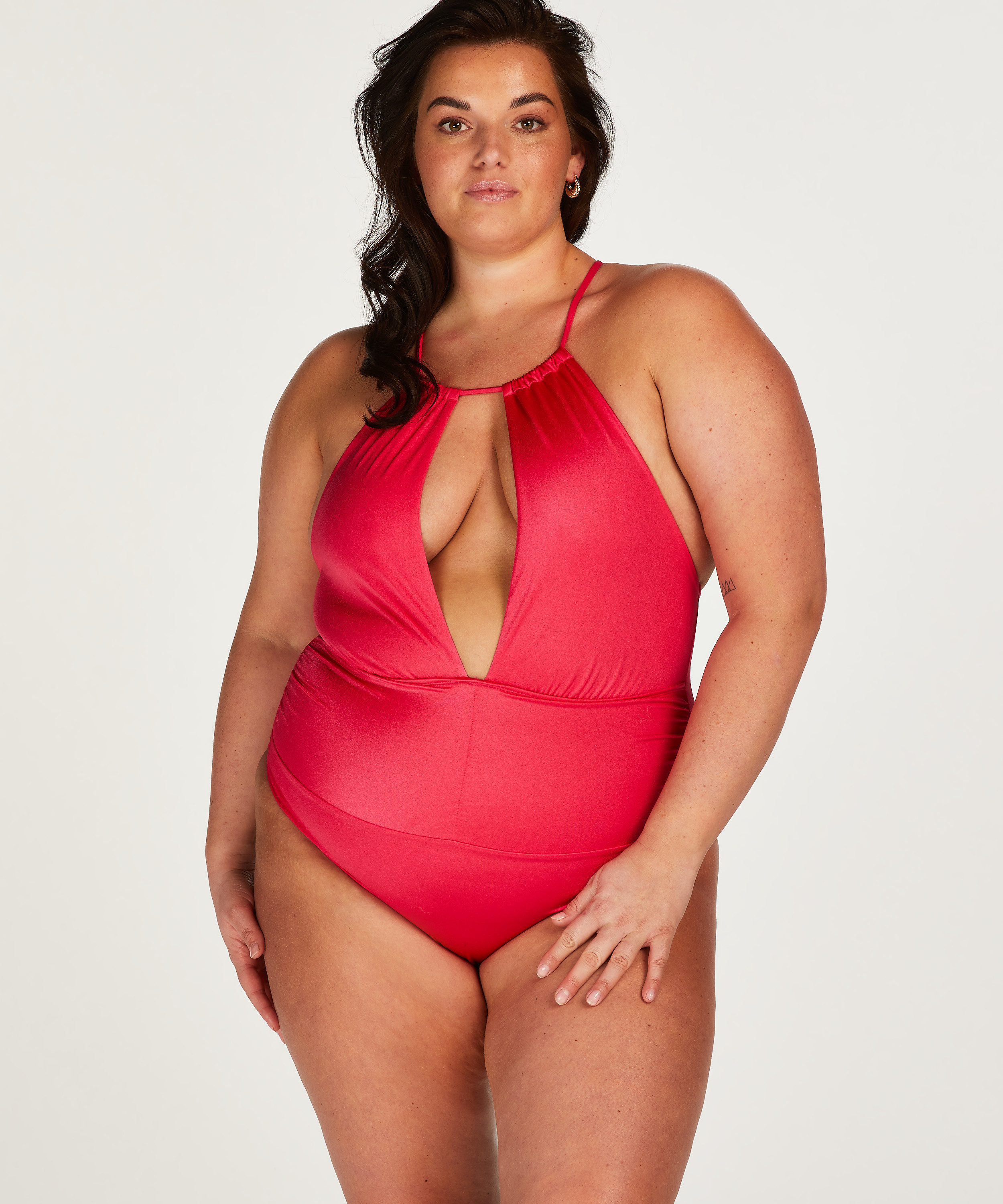 Wysoko wycięty strój kąpielowy Grenada, Różowy, main