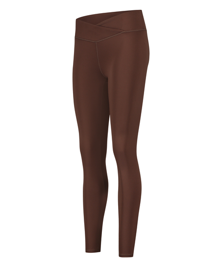 Legginsy z wysokim stanem, Brązowy