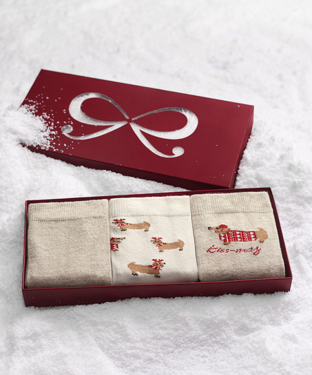 3 pary skarpet Giftpack, Biały