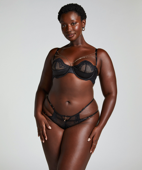 Majtki brazylijskie Belladonna, Czarny