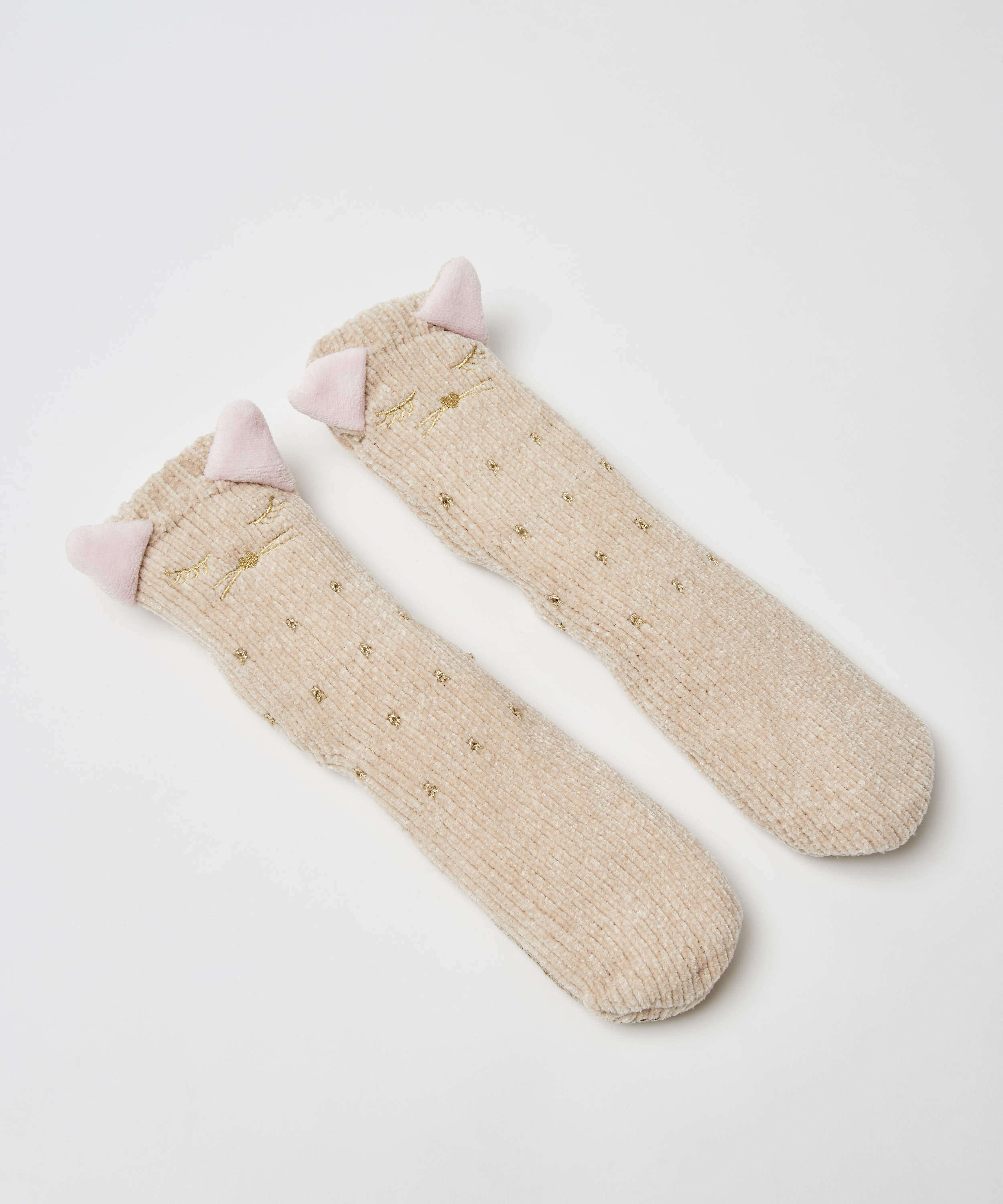 Fluffy Slipper Socks, Biały, main