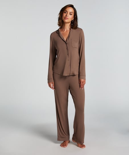 Spodnie Essential z dżerseju, Brązowy