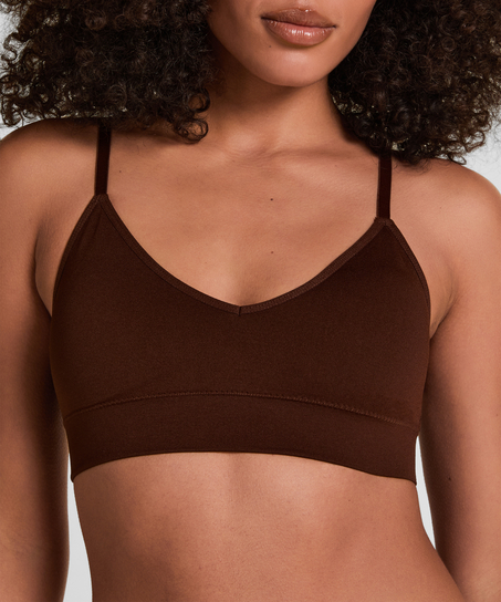 Tr&oacute;jkątny biustonosz bralette Dide, Brązowy