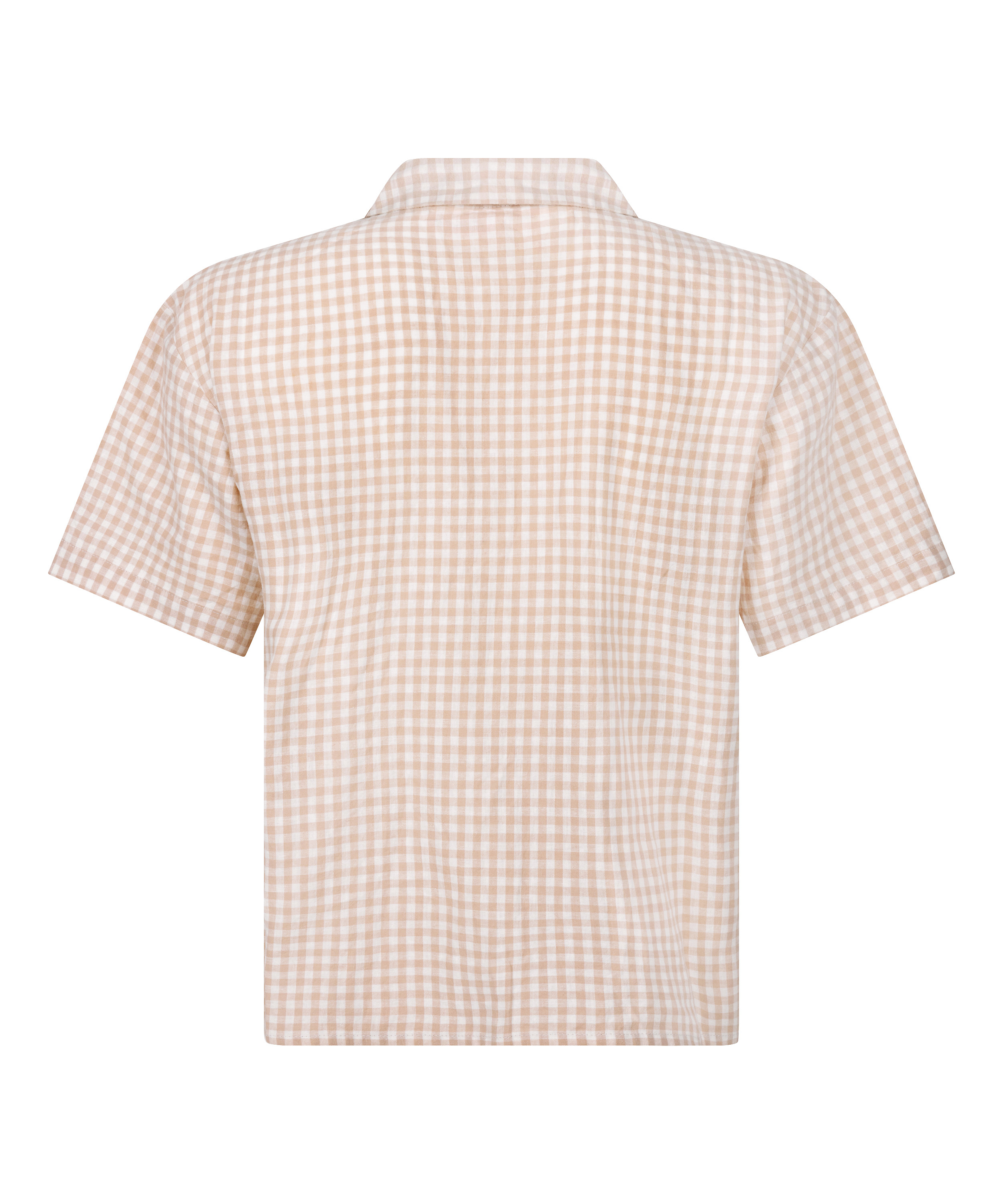 Bluza lniana w kratę, Beżowy, main