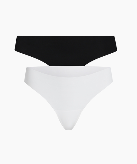 2-pak Stringi Invisible, Biały