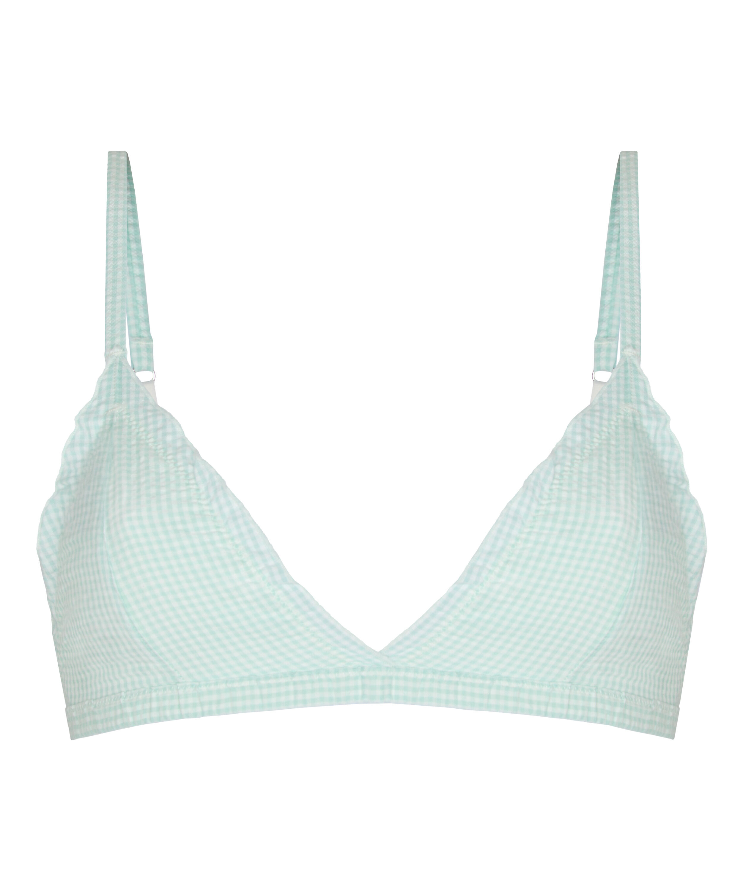Mia Bralette - Tr&oacute;jkątny Biustonosz z Falbankami, Zielony