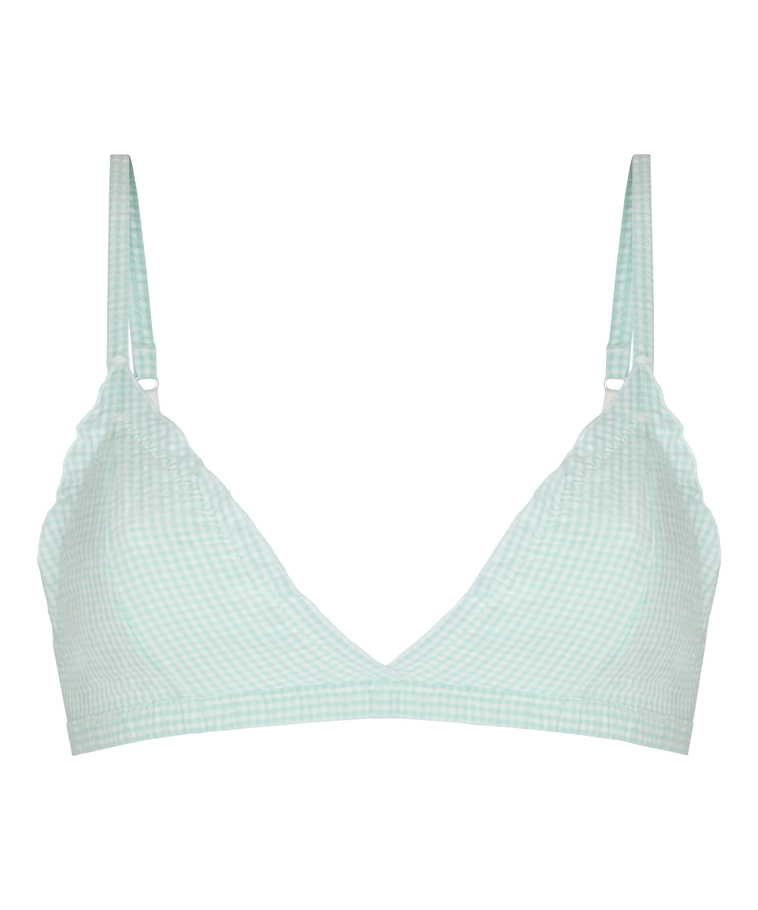 Mia Bralette - Tr&oacute;jkątny Biustonosz z Falbankami, Zielony, main
