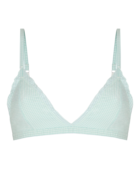 Mia Bralette - Tr&oacute;jkątny Biustonosz z Falbankami, Zielony