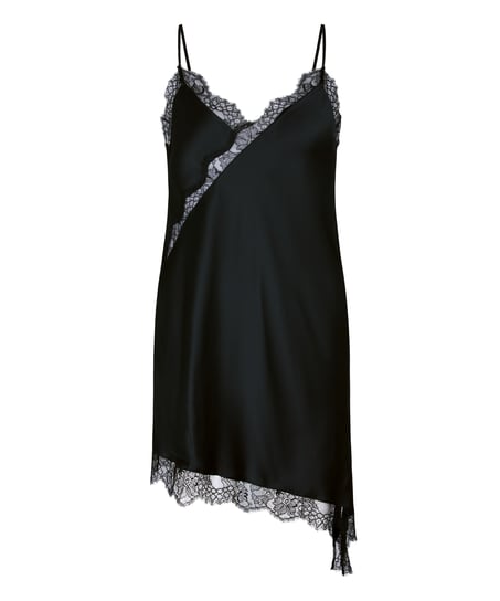 Slipdress Asymmetric, Czarny