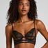 Biustonosz Longline Amel z Fiszbinami Bez Wkładek, Czarny
