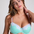 Biustonosz usztywniany z fiszbinami Lace & Shine, Niebieski