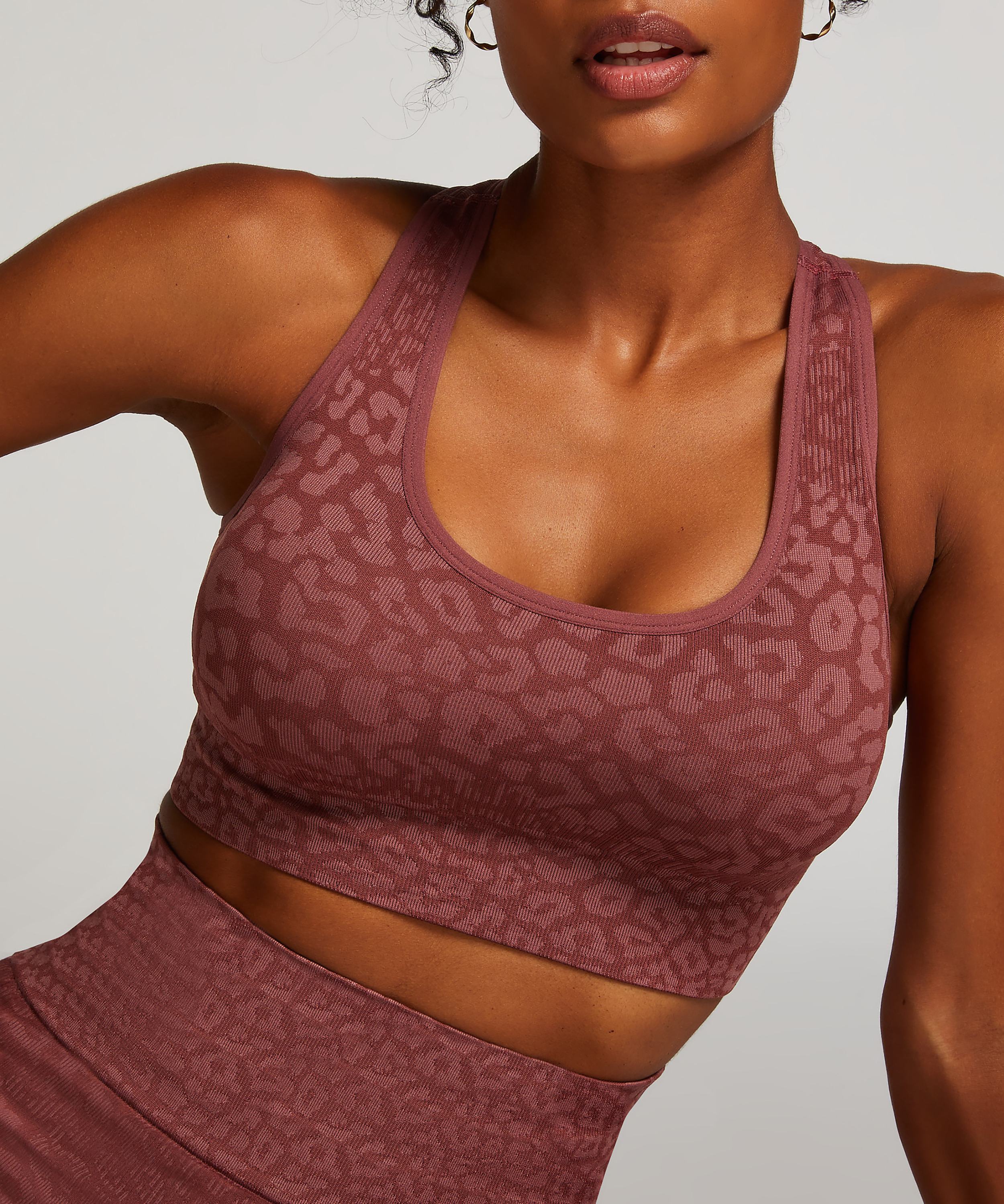 Biustonosz sportowy bezszwowy HKMX Zebra, Różowy, main