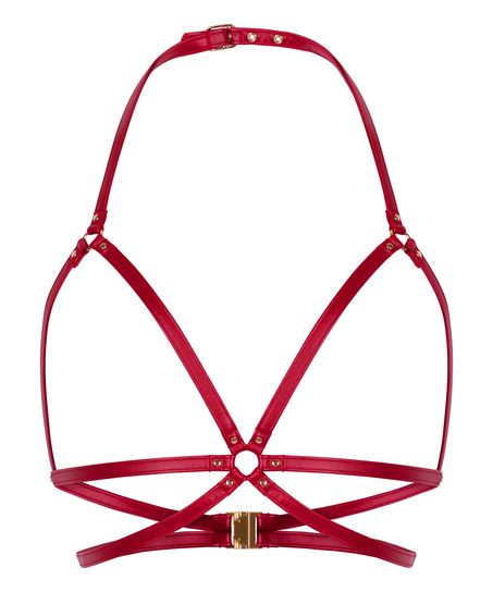 Otwarty biustonosz bralette, Czerwony