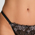 Stringi Chloe z wysokim wycięciem, Czarny