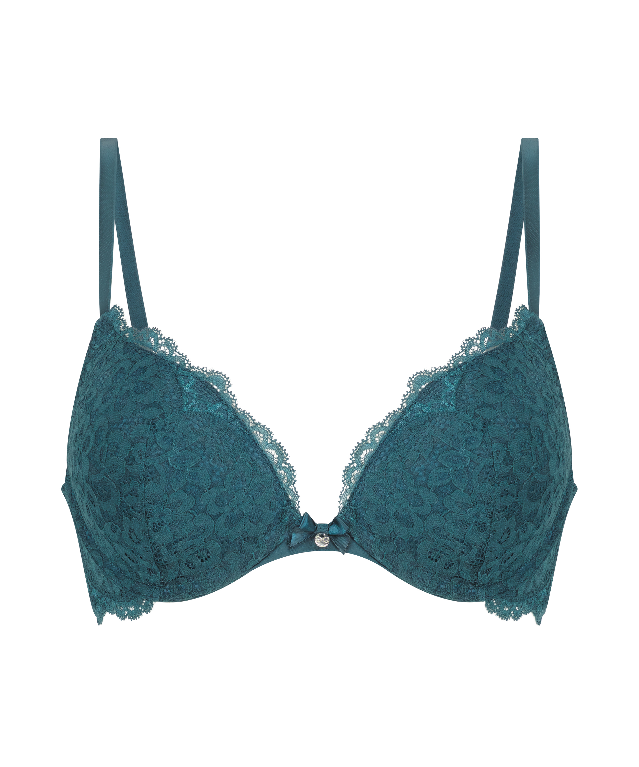 Wyściełany biustonosz push-up z fiszbinami Marine, Niebieski, main