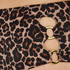 Brazylijskie figi bikini z wysokim wycięciem, w panterkę, Beżowy