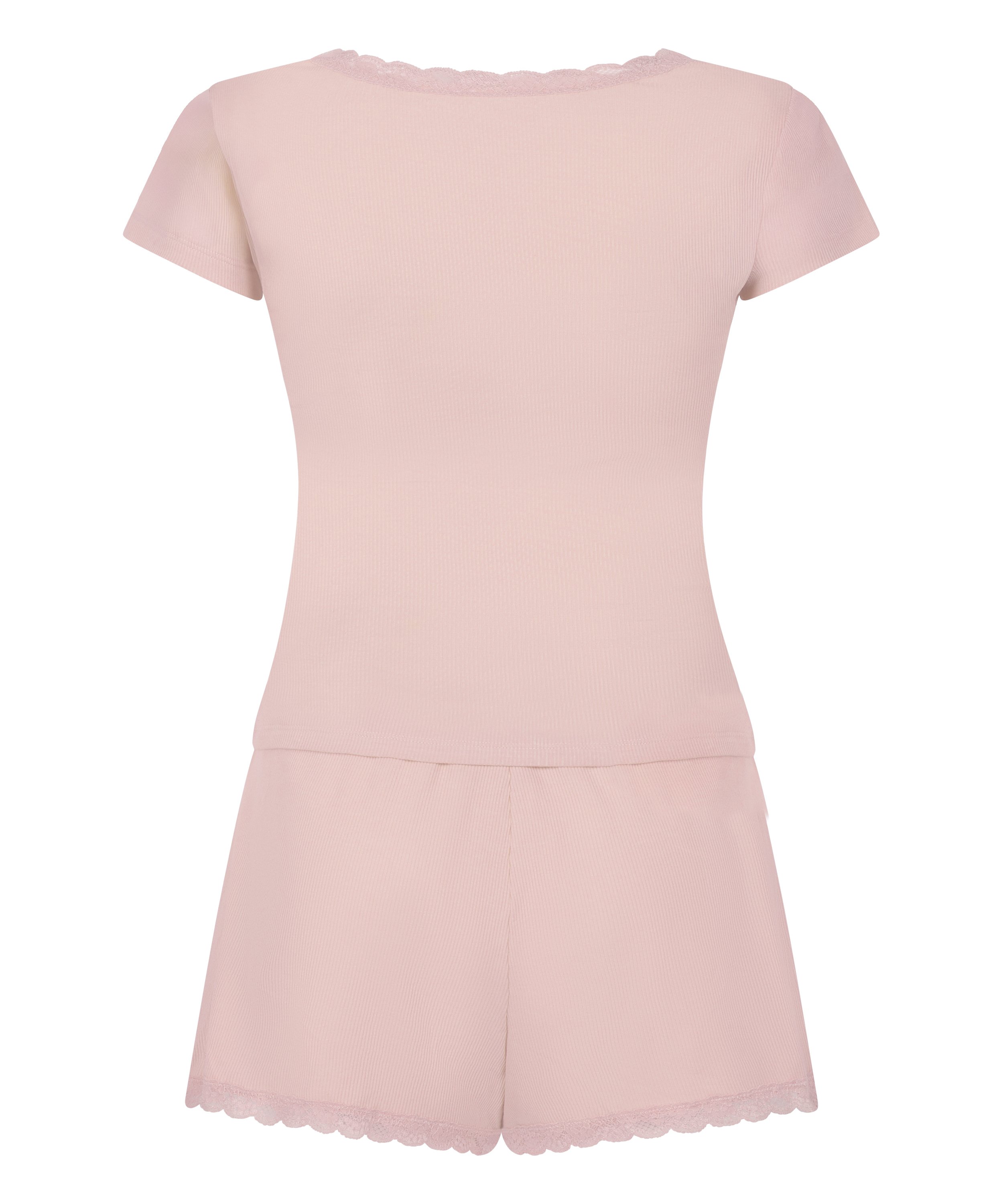 Zestaw piżamowy Rib Lace, Różowy, main