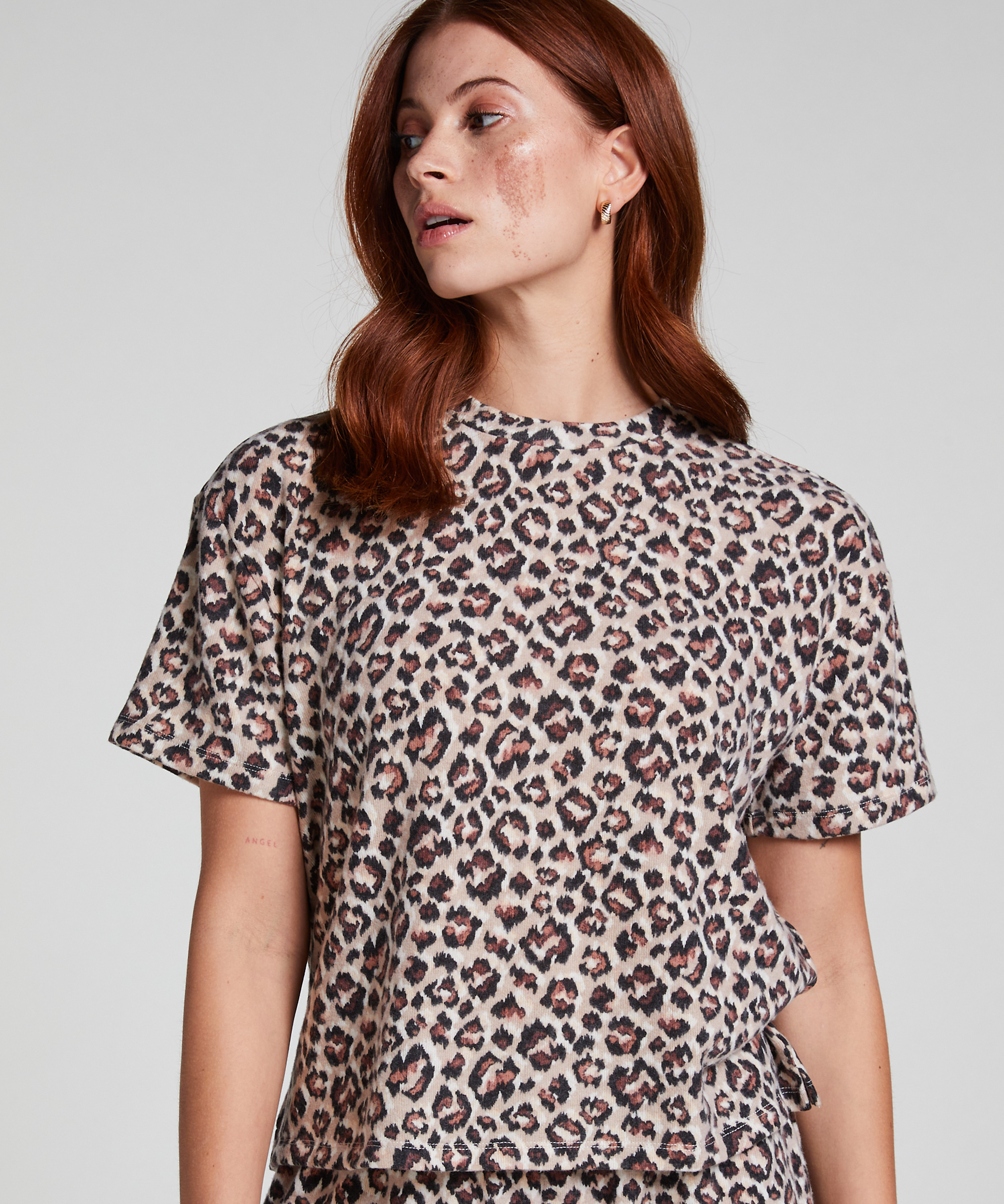 Brushed Jersey Top, Beżowy, main