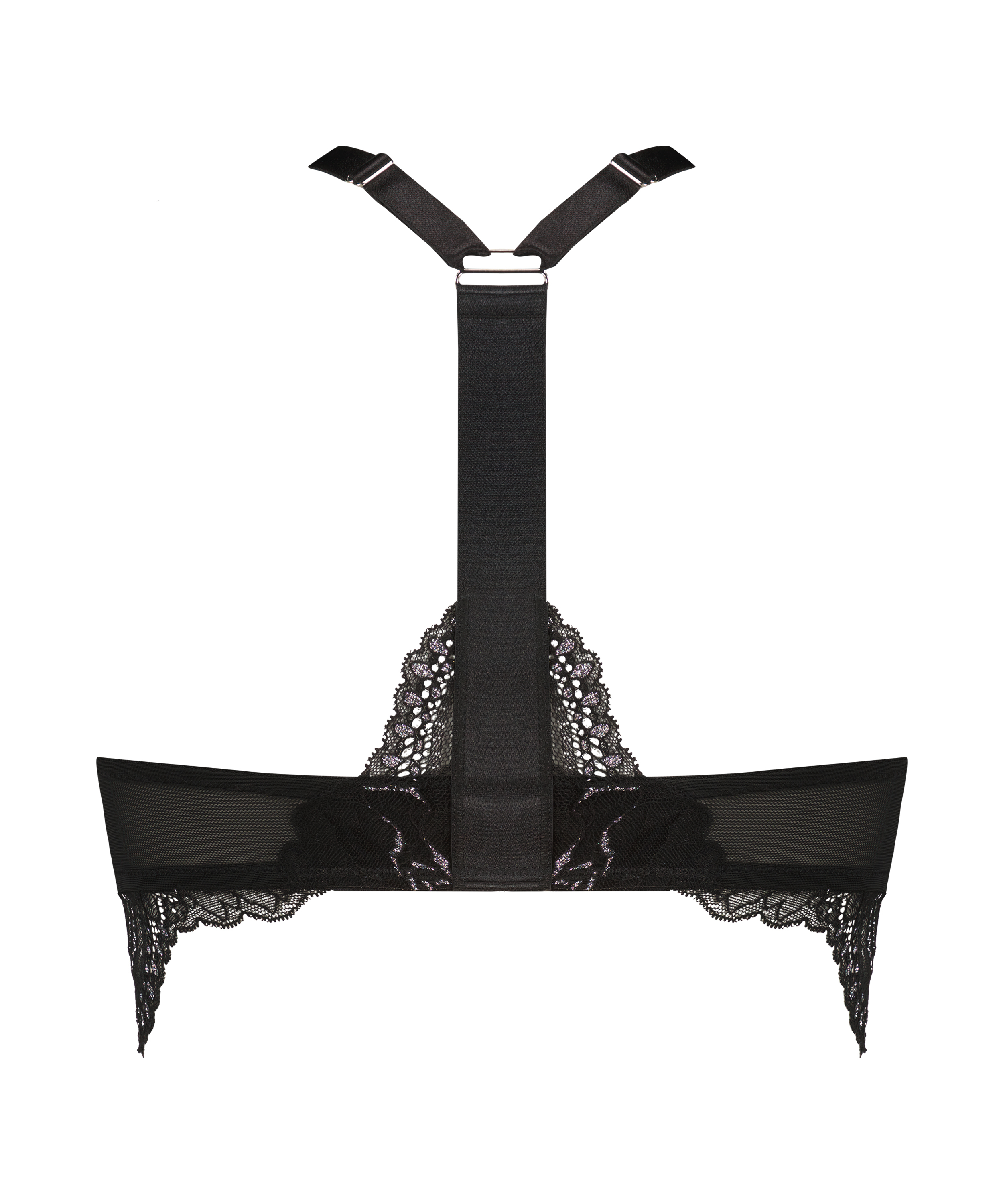 Usztywniony biustonosz push-up z fiszbinami Lingline kolekcja Donna Sparkle, Czarny, main