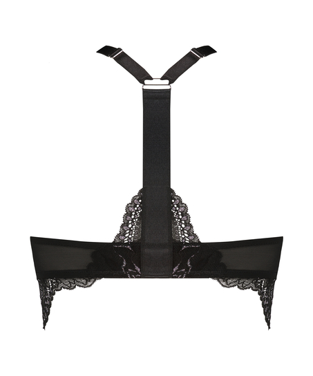 Usztywniony biustonosz push-up z fiszbinami Lingline kolekcja Donna Sparkle, Czarny