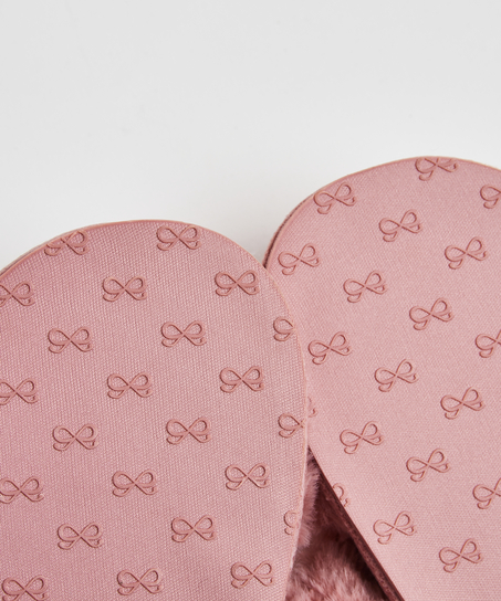 Kapcie ze sztucznym futerkiem, R&oacute;żowy